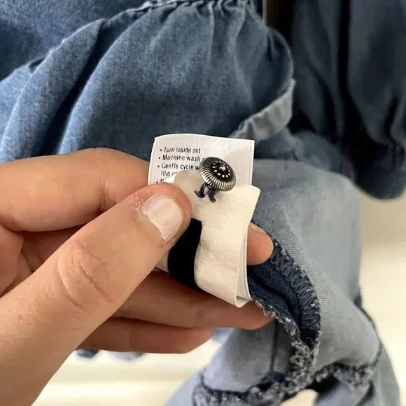 Paige denim long sleeved dress wraparound style v-neck tie waist casual dress - Picture 7 of 7